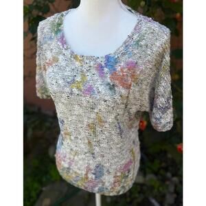 Cartise Shorsleeved Over Sized Paint Splatter Spring Sweater Size S